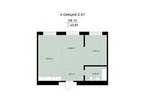 2-к квартира, вторичка, 64м2, 3/9 этаж