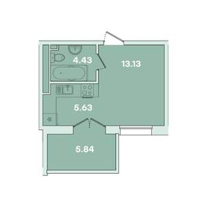 1-к квартира, вторичка, 29м2, 3/16 этаж