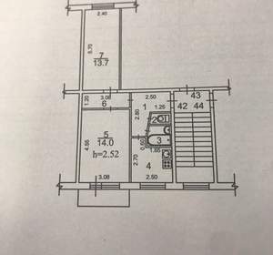2-к квартира, вторичка, 45м2, 3/5 этаж
