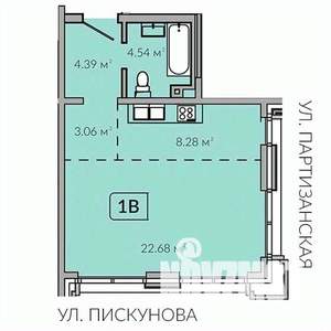 1-к квартира, строящийся дом, 42м2, 13/18 этаж