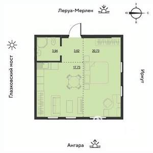 2-к квартира, вторичка, 46м2, 2/19 этаж