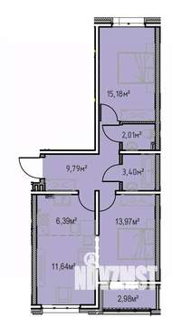 2-к квартира, вторичка, 65м2, 4/13 этаж