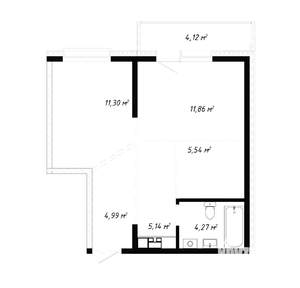 2-к квартира, вторичка, 47м2, 17/19 этаж