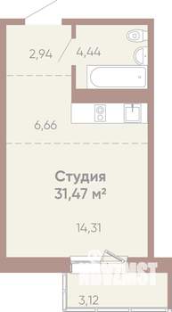 1-к квартира, вторичка, 31м2, 4/14 этаж