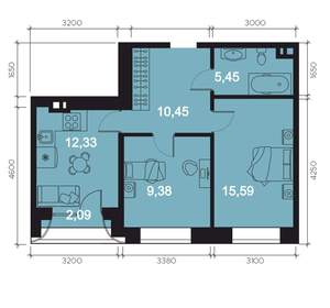 3-к квартира, вторичка, 58м2, 4/8 этаж