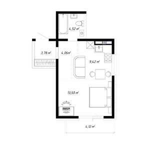 2-к квартира, вторичка, 39м2, 16/19 этаж