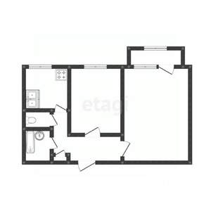 2-к квартира, вторичка, 44м2, 1/5 этаж