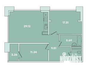 2-к квартира, вторичка, 81м2, 4/16 этаж
