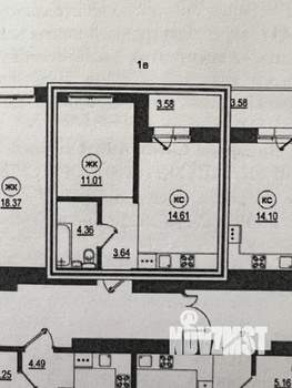 1-к квартира, вторичка, 37м2, 10/17 этаж