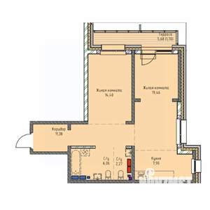 2-к квартира, вторичка, 83м2, 18/19 этаж