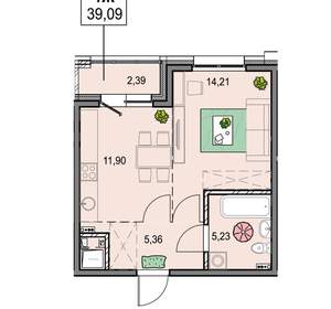 1-к квартира, вторичка, 39м2, 8/15 этаж