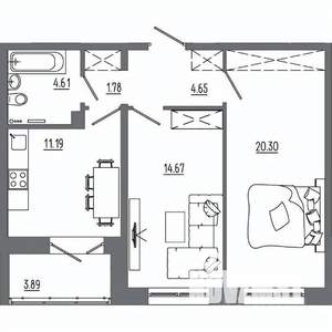 2-к квартира, вторичка, 60м2, 5/14 этаж