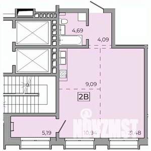 2-к квартира, строящийся дом, 55м2, 11/15 этаж