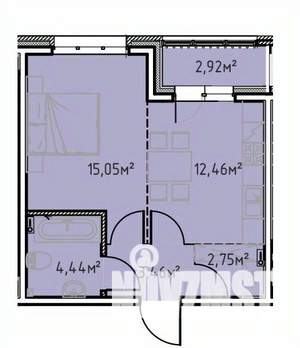 1-к квартира, вторичка, 41м2, 2/13 этаж