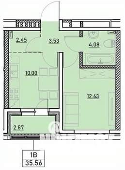 1-к квартира, вторичка, 36м2, 3/13 этаж