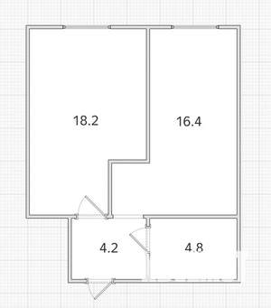 1-к квартира, вторичка, 44м2, 1/16 этаж