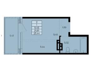 1-к квартира, вторичка, 27м2, 3/10 этаж