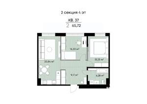 2-к квартира, вторичка, 66м2, 4/9 этаж