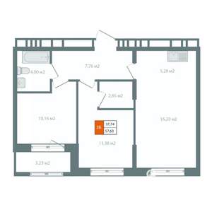 3-к квартира, вторичка, 59м2, 10/14 этаж