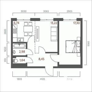 2-к квартира, вторичка, 52м2, 8/19 этаж