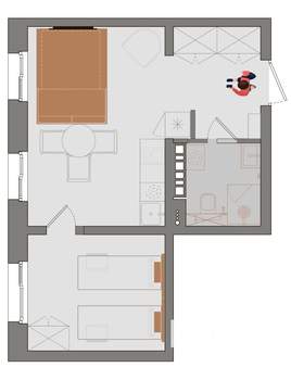 2-к квартира, вторичка, 35м2, 9/14 этаж