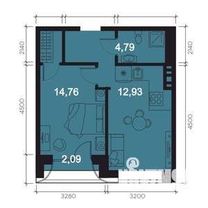 1-к квартира, вторичка, 43м2, 3/8 этаж
