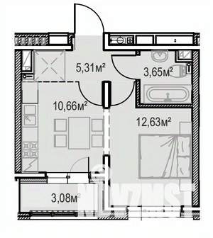 1-к квартира, вторичка, 35м2, 2/13 этаж