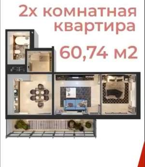 Студия квартира, вторичка, 61м2, 13/20 этаж