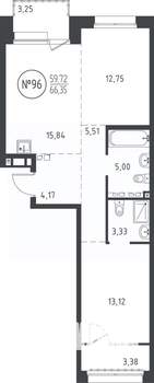 2-к квартира, вторичка, 67м2, 7/10 этаж