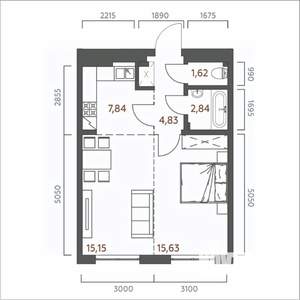 2-к квартира, вторичка, 48м2, 10/19 этаж