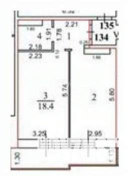 1-к квартира, вторичка, 43м2, 11/17 этаж