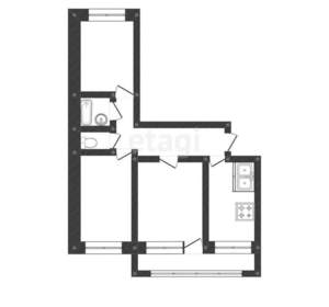 3-к квартира, вторичка, 72м2, 2/5 этаж