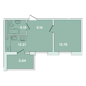 1-к квартира, вторичка, 42м2, 9/16 этаж