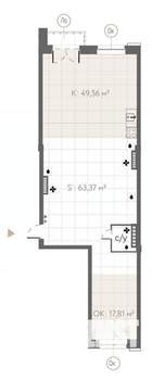 Студия квартира, строящийся дом, 133м2, 4/7 этаж