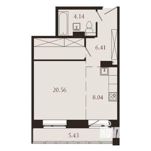 1-к квартира, вторичка, 45м2, 3/9 этаж