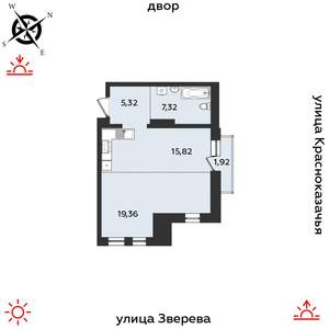 1-к квартира, строящийся дом, 50м2, 11/14 этаж