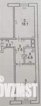 2-к квартира, вторичка, 53м2, 1/12 этаж