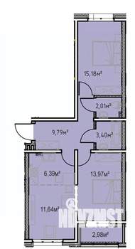2-к квартира, вторичка, 65м2, 3/13 этаж