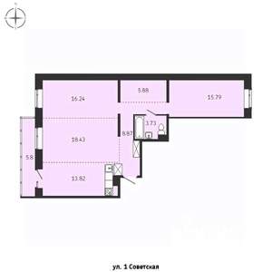 3-к квартира, строящийся дом, 89м2, 3/15 этаж
