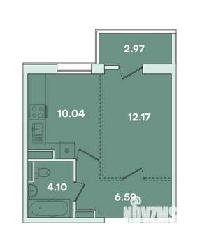 1-к квартира, вторичка, 38м2, 5/16 этаж