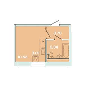 1-к квартира, вторичка, 23м2, 3/16 этаж