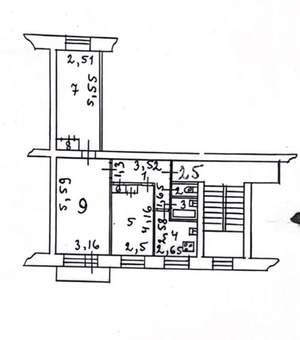3-к квартира, вторичка, 57м2, 2/5 этаж