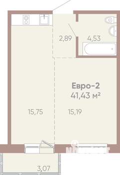 1-к квартира, вторичка, 41м2, 2/14 этаж