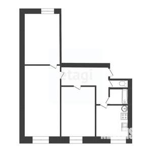3-к квартира, вторичка, 57м2, 1/4 этаж