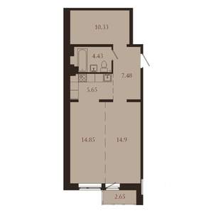 2-к квартира, вторичка, 60м2, 4/15 этаж