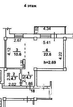 2-к квартира, вторичка, 43м2, 4/10 этаж