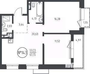 2-к квартира, вторичка, 66м2, 7/10 этаж