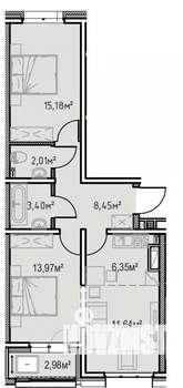 2-к квартира, вторичка, 64м2, 5/13 этаж