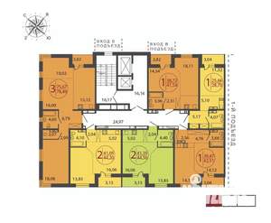 1-к квартира, строящийся дом, 43м2, 18/19 этаж