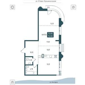3-к квартира, вторичка, 76м2, 3/20 этаж
